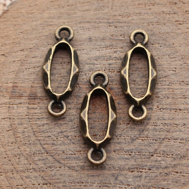 Elliptischer Kreisverbinder, Bronze, 21 x 8 mm, Unisex - Bild 1