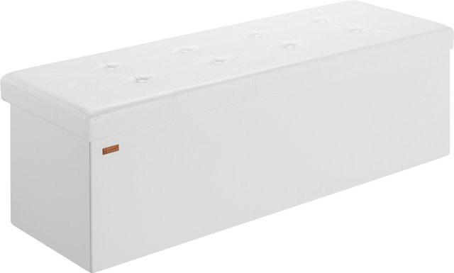 Casaria Sitzbank mit Stauraum in Weiß, faltbar, B/T/H: 115 x 38 x 38 cm - Bild 1
