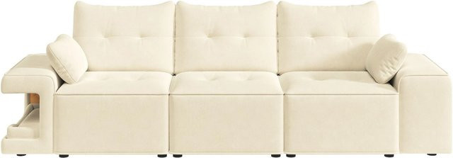 Merax 3-Sitzer Sofa Cloud Design mit Stauraum und Dekokissen in Beige - Bild 1
