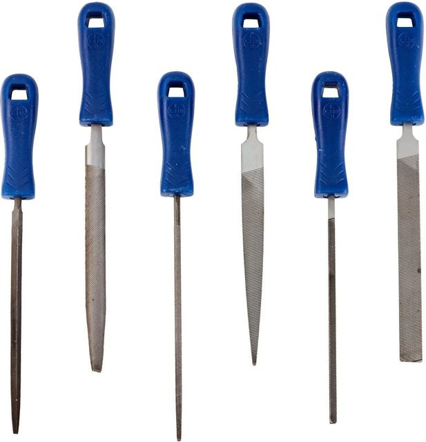 LUX-TOOLS Raspel-Satz 6-teilig blau mit Kunststoffgriffen 100 mm - Bild 1