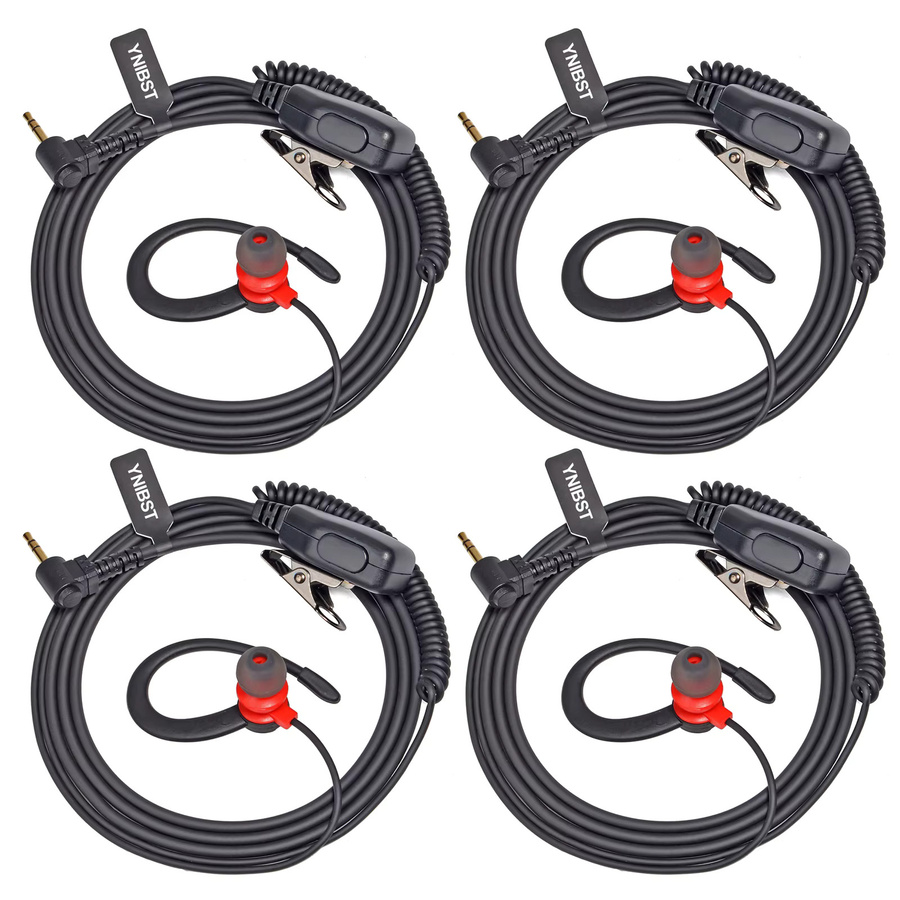 Motorola Talkabout 1-Pin-Headset mit Mikrofon und PTT, In-Ear Ohrhörer mit 2,5-mm-Anschluss, kompatibel mit Motorola TLKR-T60 T61 T62 T80 T81 T82 T-92 H2O T80 Extreme, Schwarz/Rot - Bild 3