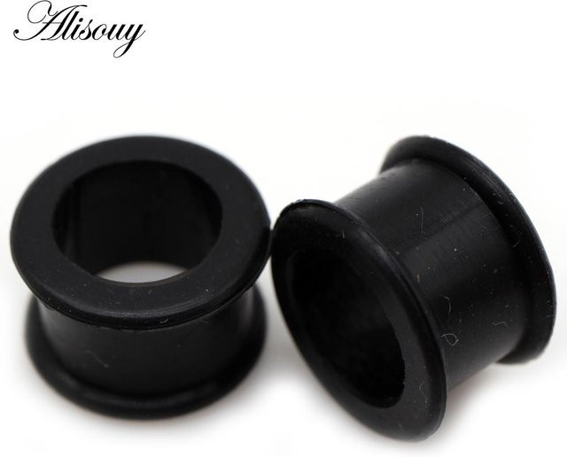 Alisouy Jewelry Piercing-Ohrstöpsel, Silikon, Schwarz, 8mm, Damen - Bild 1