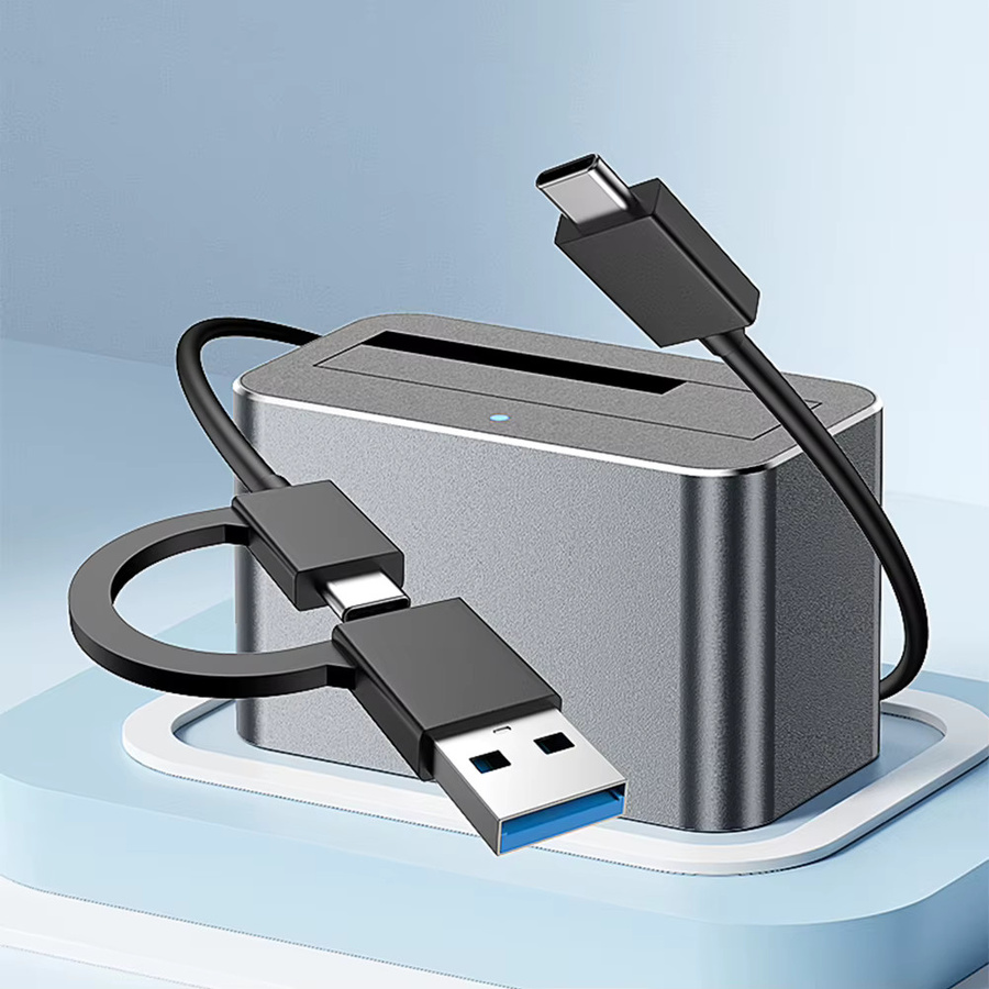 ALLOYSEED Festplatten-Dockingstation USB 3.0 zu SATA und SAS Adapter für 2,5 und 3,5 Zoll HDD SSD in Grau - Bild 2