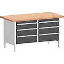 Kastenwerkbank KW-1578-2.5 in Anthrazitgrau mit Holzplatte, B/T/H: 120 x 75 x 84 cm - Bild 2