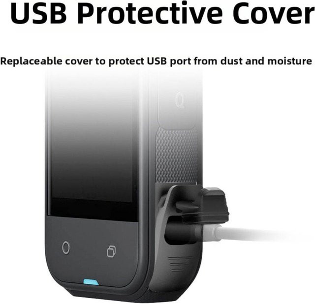 Regendichte USB-C Ladeport-Abdeckung für Insta360 One X5 in Schwarz - Bild 1