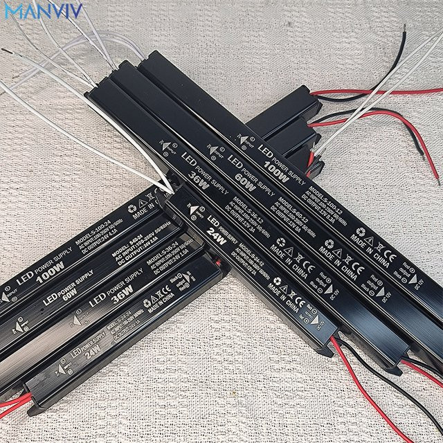 Manviv LED Netzteil Treiber für DC 12V 24V Stromversorgung, Schwarz - Bild 1