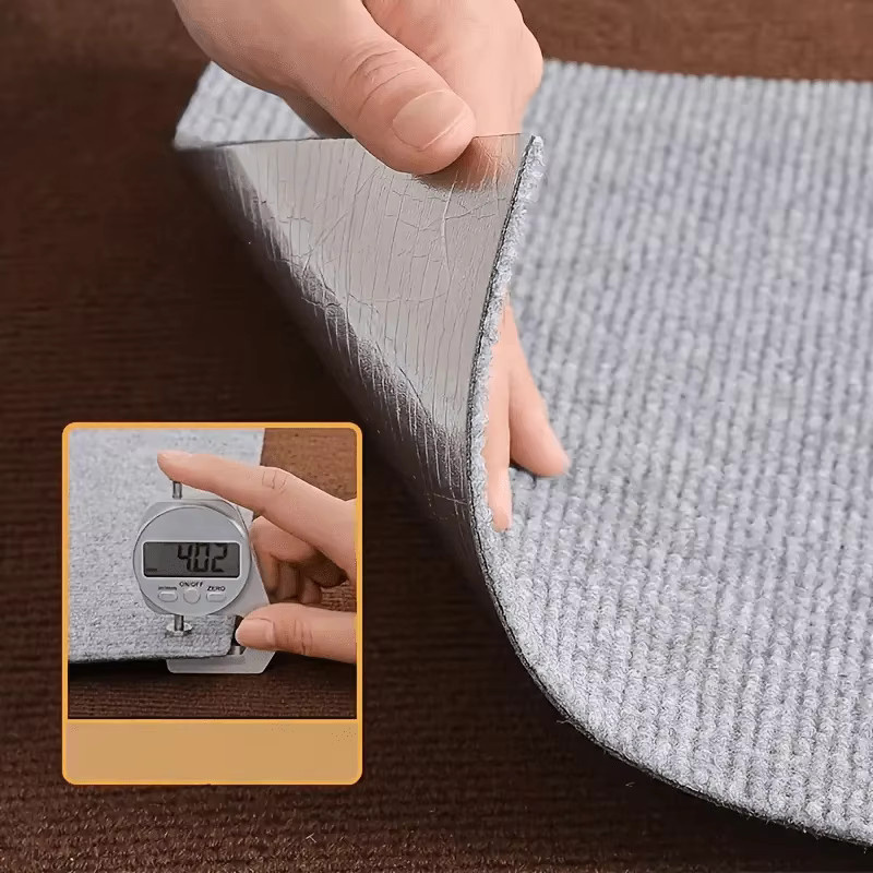 10 Stück selbstklebende Teppich-Bodenaufkleber in Grau, quadratische Matten für Esszimmer und Schlafzimmer, B/B: 40 x 40 cm - Bild 4