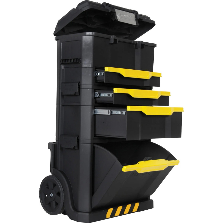 Stanley Rollende Werkstatt 3-in-1 Modular aufgebaut in Schwarz aus Kunststoff und Aluminium - Bild 2
