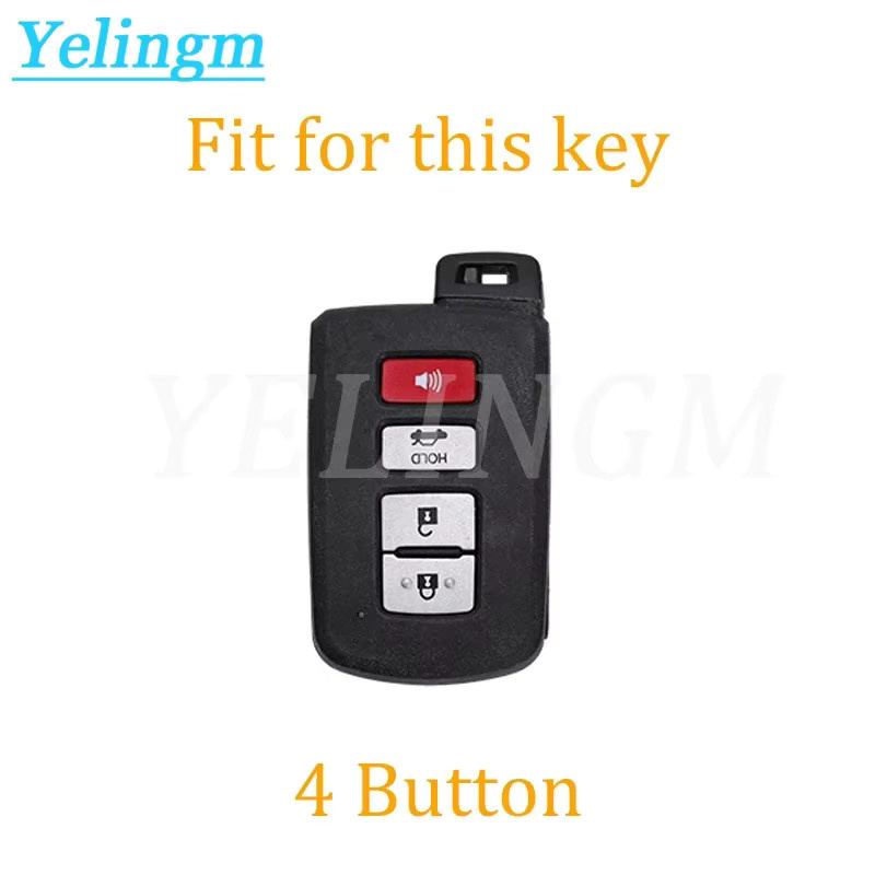 YELINGM Autoschlüssel-Hülle für Toyota Camry Corolla RAV4 Highlander Avalon 2015 - 2017, 4-Tasten Smart Control Schutzgehäuse - Bild 1