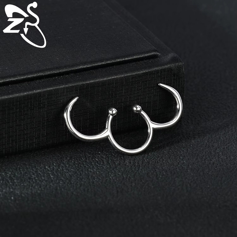 ZS Septum-Ring, Silber, Unisex, Punk-Stil - Bild 2