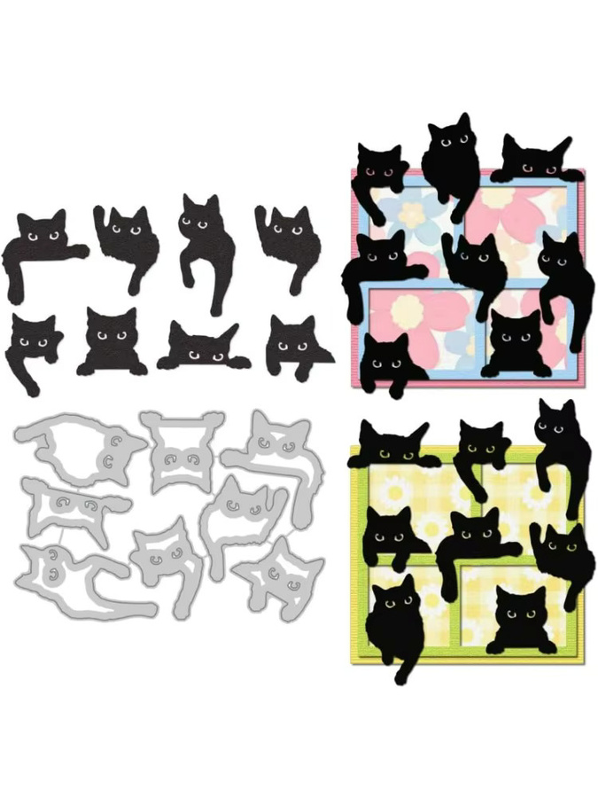 Schwarze Katzen Metall-Stanzformen für Scrapbooking und Kartenherstellung - Bild 5