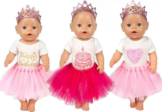 dearbei Reborn-Puppen-Kleidungsset, Puppenzubehör, 3-teiliges Set, Rosa - Bild 1