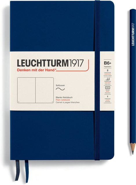 LEUCHTTURM1917 Notizbuch B6 Softcover blanko Marine Blau - Bild 1