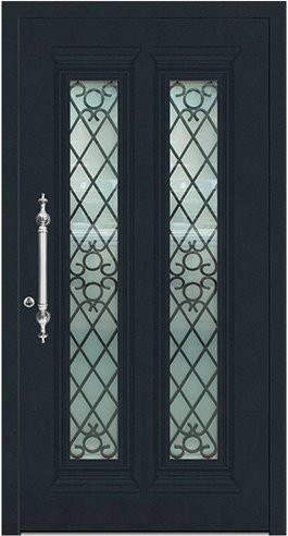 KNOCK Aluminium-Haustür Marte in Anthrazit Grau mit Glaseinsatz und RC2 Schutz, B/H: 110 x 210 cm - Bild 1