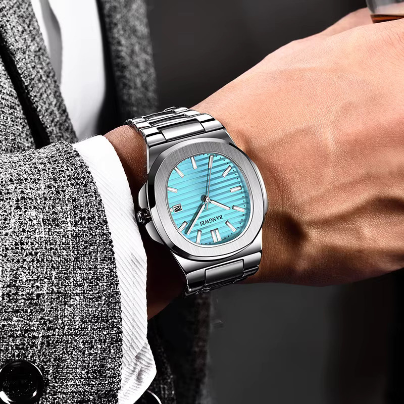 BANGWEI Chronograph, Quarz, Edelstahl, Blau, Herren - Bild 5