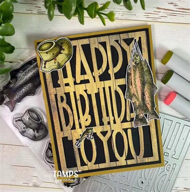 Metall Stanzform Alles Gute zum Geburtstag Rahmen für Scrapbooking und Papierhandwerk - Bild 2
