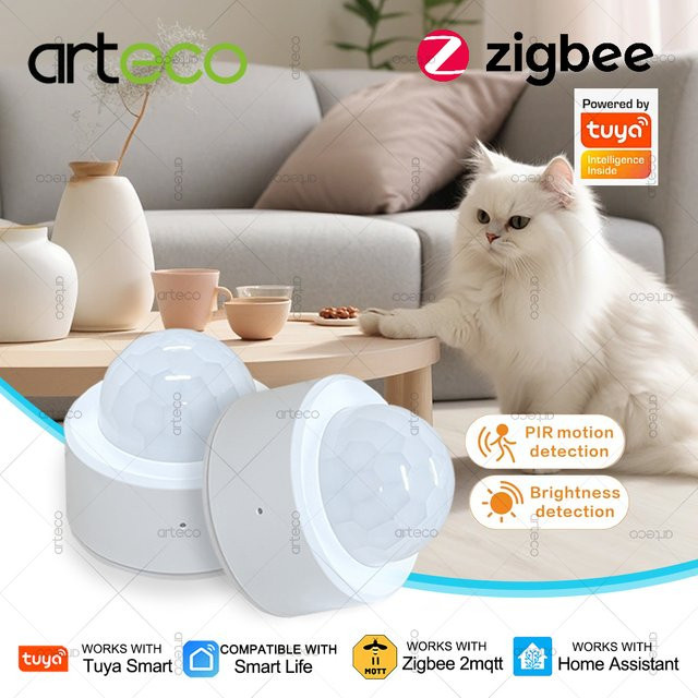 Tuya Zigbee PIR Bewegungsmelder Smart Home Infrarot Sensor in Weiß für Home Assistant und Zigbee2MQTT - Bild 1