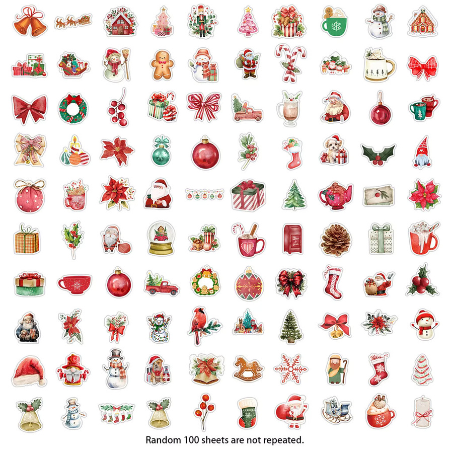 Wasserfeste Weihnachts-Graffiti-Aufkleber von BulingBulingStickers Store in Multicolor, 100 Stück - Bild 3
