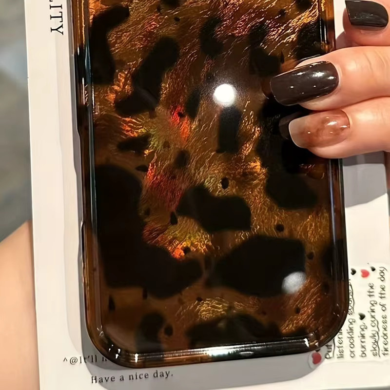 Vortex Glaciers Handyhülle mit schwarzem Leopardenmuster für iPhone 11 bis iPhone 17 Pro Max und weitere Modelle - Bild 4