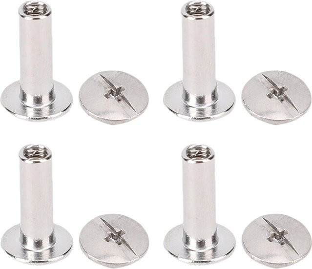 100er Set M3 Doppelkoptnietstifte mit flachrunden Köpfen von Koogeelife in Weiß, Edelstahl, B/T/H: 4 x 13 x 8,5 mm - Bild 1