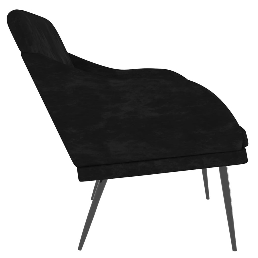 vidaXL Sitzbank aus Samt in Schwarz, B/T/H: 110 x 55 x 80 cm - Bild 4