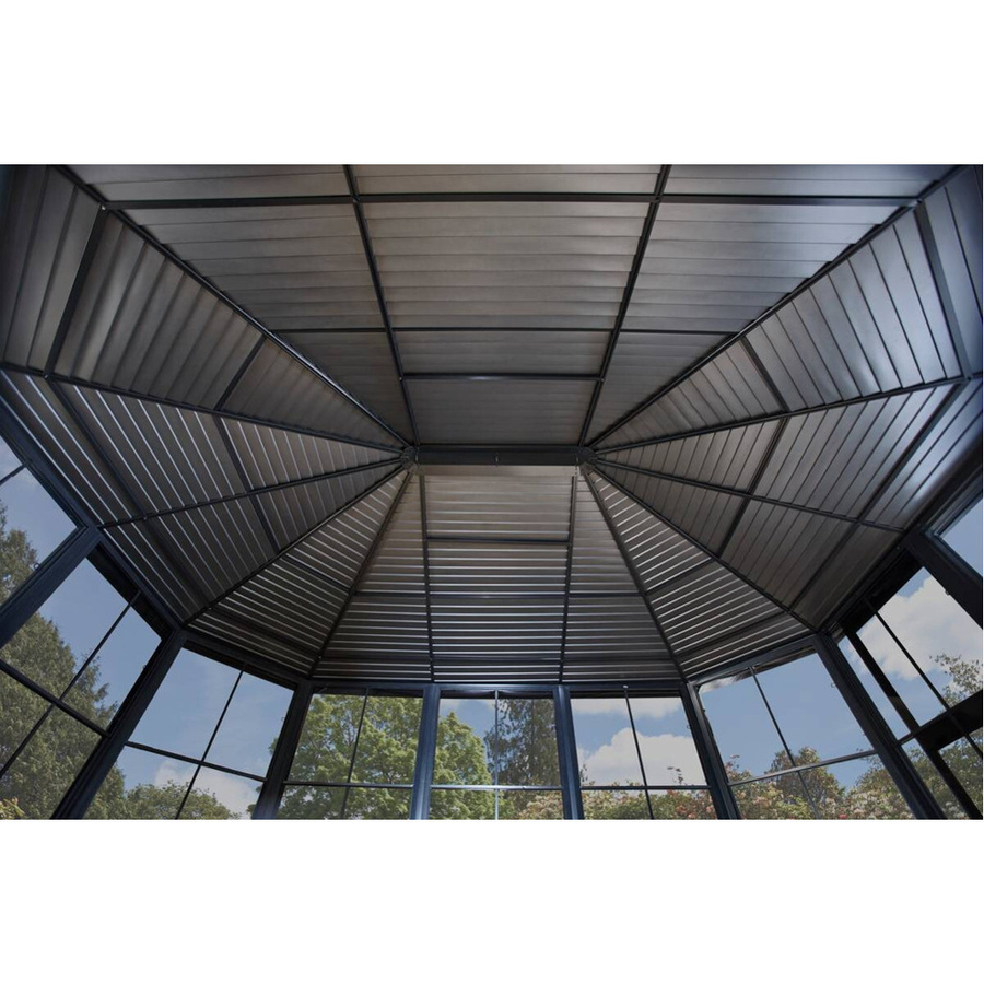 Sojag Kaltwintergarten Charleston Aluminium Pavillon Anthrazit B/H/T: 472 x 281 x 367 cm mit Moskitonetz und PVC-Folien-Fenstern - Bild 5