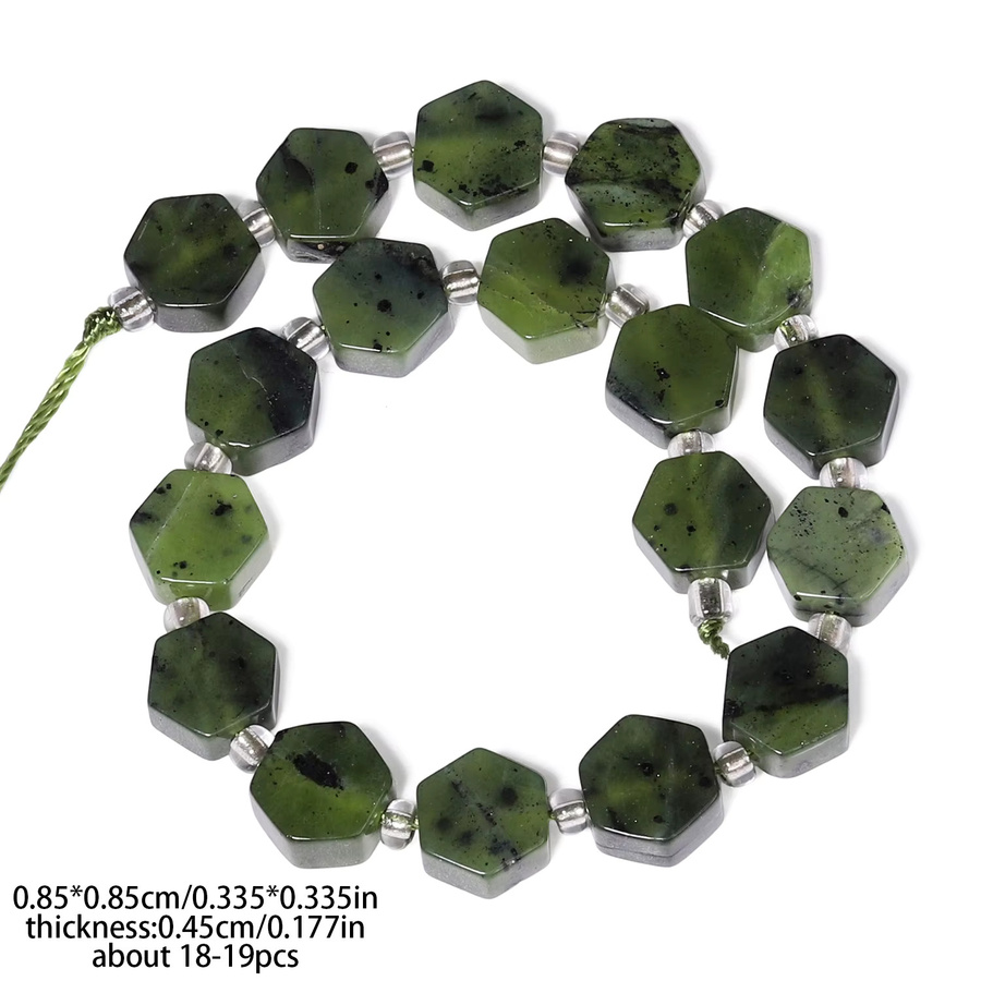 xilitata Natursteinperlen, Kanada-Jade, grün, sechseckig - Bild 5
