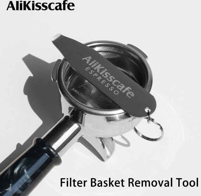 AliKisscafe Kaffeefilterkorb-Entferner und Siebträger-Reinigungswerkzeug in Silber für 51mm, 54mm und 58mm Espresso-Zubehör - Bild 1