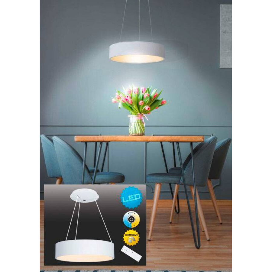 Näve LED-Pendelleuchte Carla Weiß, Durchmesser: 45 cm, Höhe: 15 cm - Bild 2