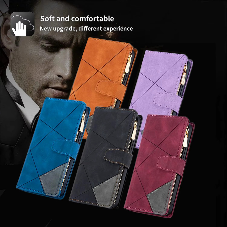 Xiaomi Flip-Lederhülle in Schwarz mit Reißverschluss, Kartenfach und Brieftaschenfunktion für Redmi Note und Xiaomi Modelle - Bild 6