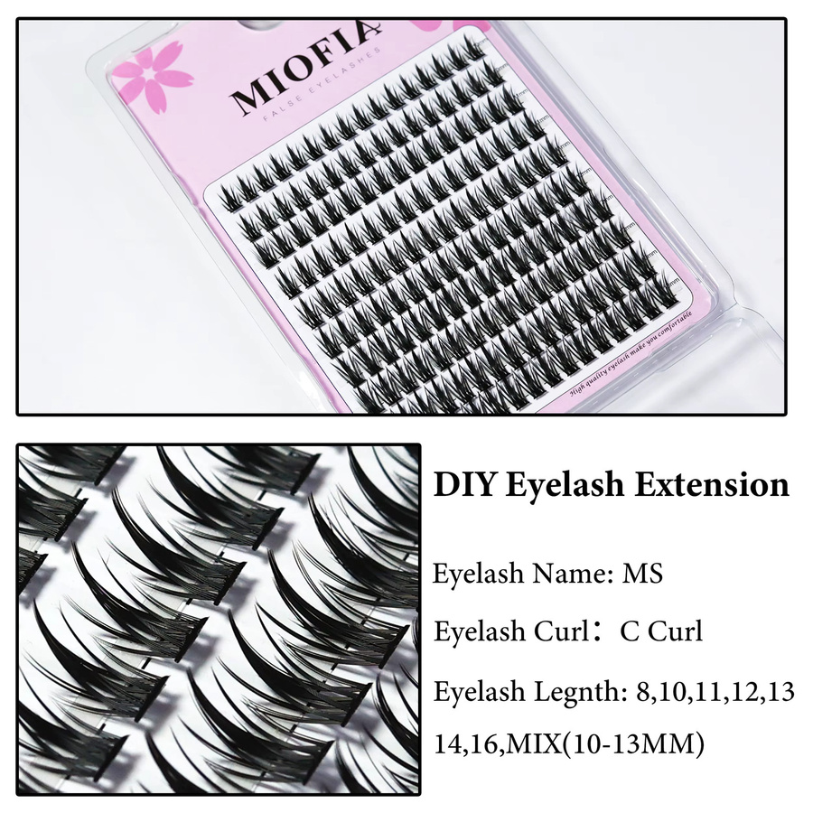 MIOFIA Wimpern Cluster, 160 Bündel, 3D Russische Wimpern, Schwarz, Unisex - Bild 5
