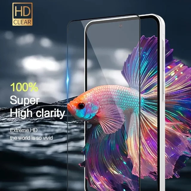 Schutzfolie aus gehärtetem Glas mit schwarzem Rand für Samsung Galaxy S25 Edge S24 FE A06 A16 A26 A36 A56 A05 S A15 A25 A35 A55 - Bild 1