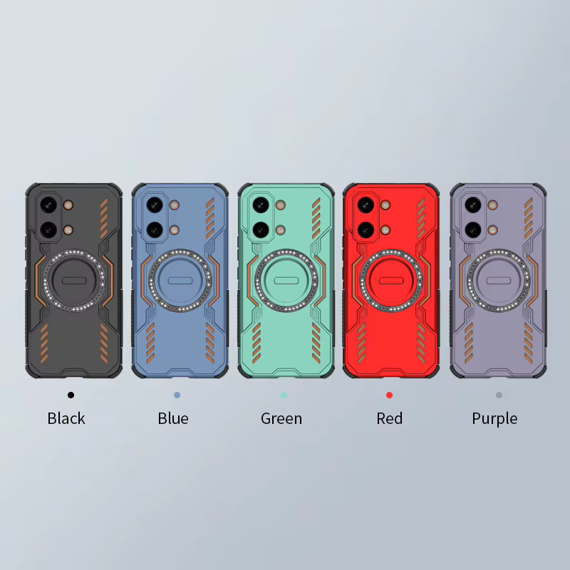 Wärmeableitende magnetische kabellose Panzer-Schutzhülle für Xiaomi Poco X8 Pro Max und X8Pro in Schwarz mit Kunststoffabdeckung an den vier Ecken - Bild 6