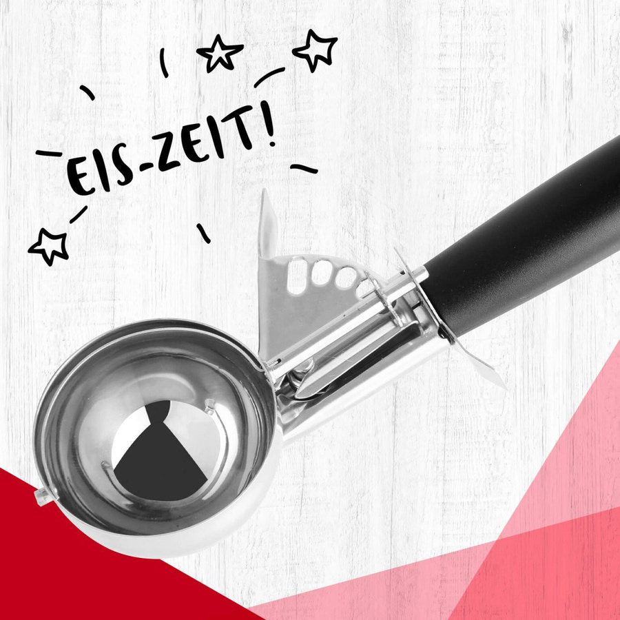 Fackelmann Eisportionierer aus Edelstahl und Kunststoff in Schwarz und Silber, Ø 5 cm - Bild 2
