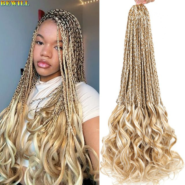 Bewill Blonde Goddess Box Braids Häkelhaar, Ombre P27 613, Synthetisch - Bild 1