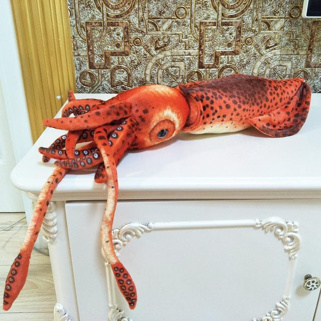 Rote Tintenfisch-Puppe, Plüschtier, Meerestiere, 60cm, ab 0 Jahre - Bild 1