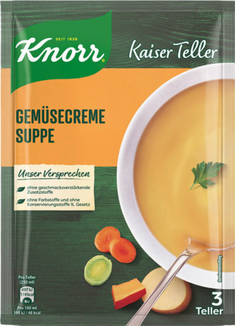 Knorr Kaiser Teller Gemüsecreme Suppe 3 x 28 g - Bild 1