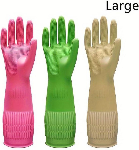 YC Direct Premium Putzhandschuhe aus Silikon und Gummi, wasserdicht und rutschfest, 2 Stück, Farbe: Pink, Größe: Large - Bild 1