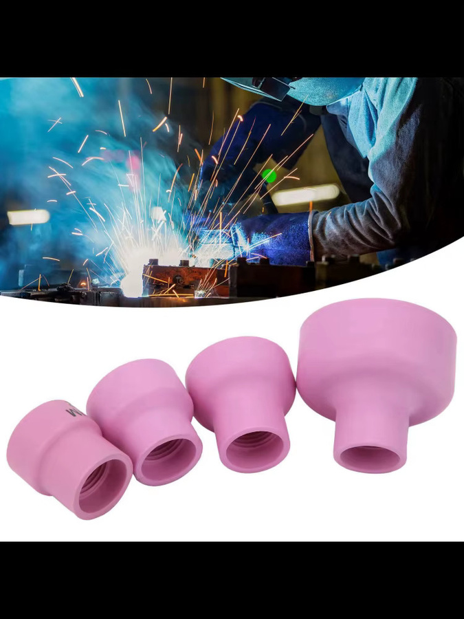 WALFRONT Keramik-Schweißbecher-Set mit Aluminiumoxid-Brenner und Gaslinsen für WP-17/18/26 in Pink - Bild 3