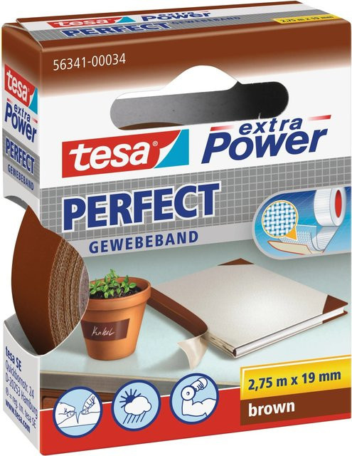 Tesa Extra Power Perfect Gewebeband Braun Breite: 19 mm, Länge: 2,75 m - Bild 1