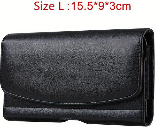 Ambiel Charm Universelle Handy-Ledertasche als Gürteltasche in Schwarz für iPhone, Samsung, Huawei und Xiaomi - Bild 1