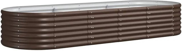 vidaXL Hochbeet aus verzinktem Stahl in Braun, B/T/H: 224 x 80 x 36 cm - Bild 1