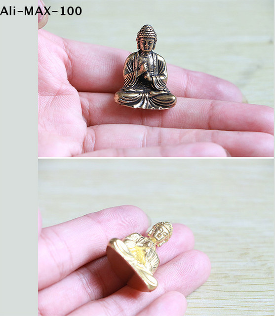 AyS Shakyamuni-Buddha Miniaturfigur aus Messing in Gold und Kupfer für deine Dekoration - Bild 1