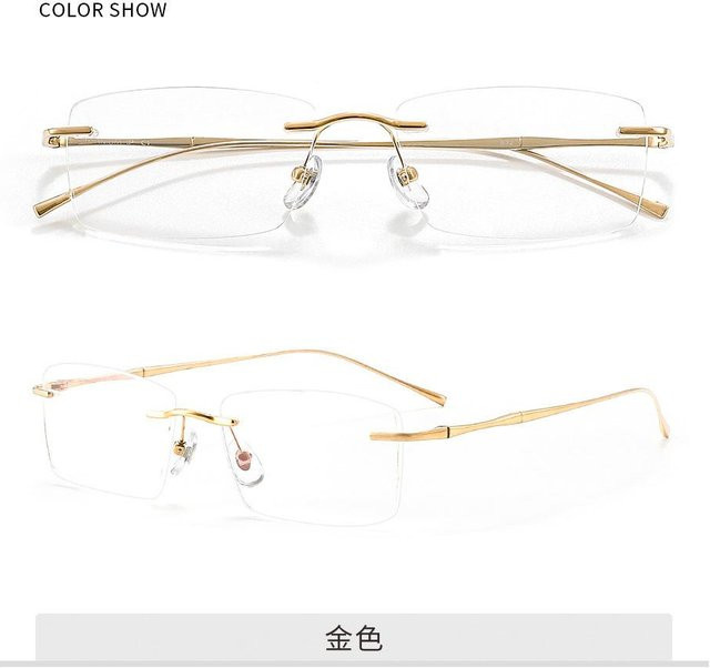 Alicia Korrekturbrille, randlos, rectangular, Titanium, gold, unisex - Bild 1