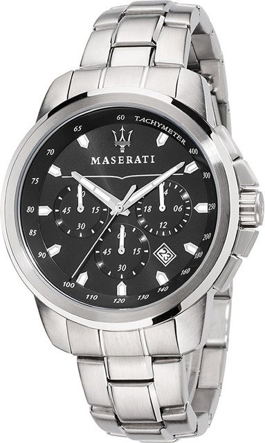 Maserati Chronograph, Quarz, Edelstahl, 44 mm, Herren, Schwarz, Silber - Bild 1