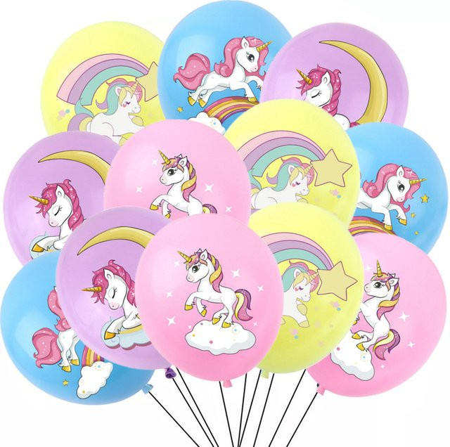 Brilliant Regenbogen-Einhorn-Latexballons, Partyspielzeug, 12 Stück - Bild 1