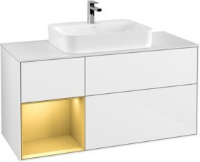 V&B Waschtischunterschrank Finion mit Wandbeleuchtung, Weiß lackiert, Breite: 120 cm, Tiefe: 50,1 cm, Höhe: 50,1 cm - Bild 1