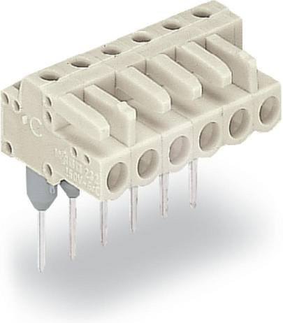 WAGO Buchsengehäuse-Platine 722 mit 4er Rastermaß 5 mm, Farbe: Beige/Grau, 100 Stück - Bild 1