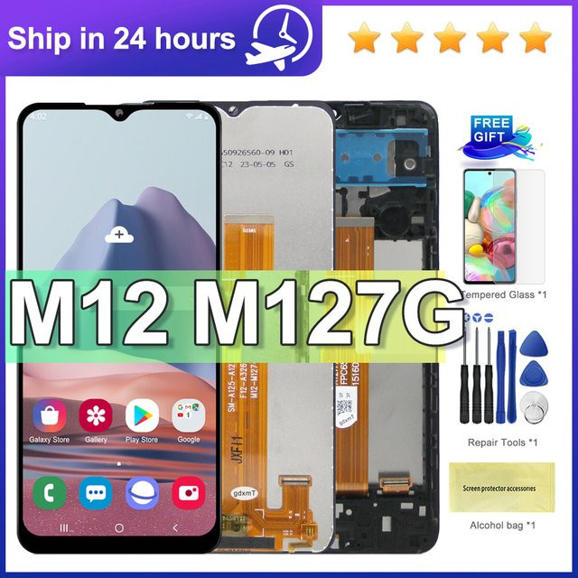 Samsung Ersatz-LCD-Display mit Touchscreen für M12 M127 in Schwarz, 6.5 Zoll - Bild 1