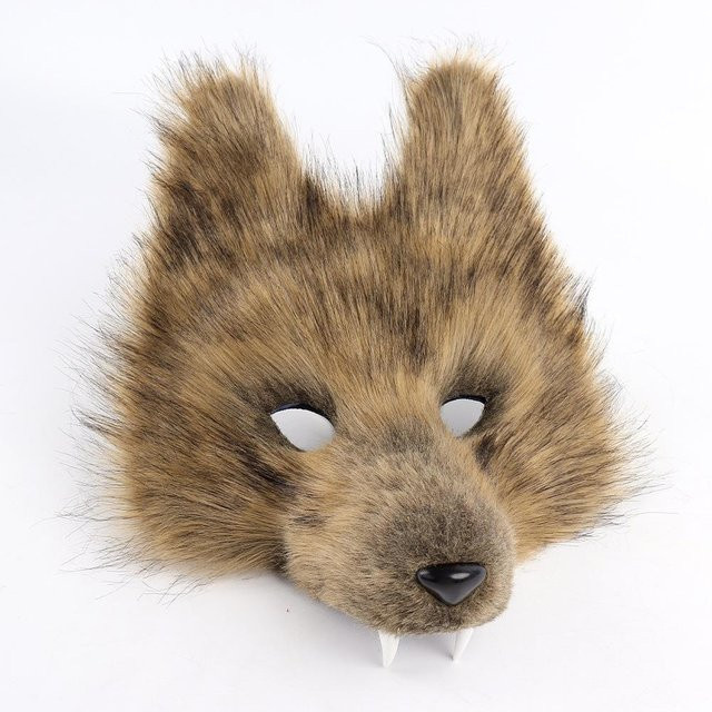 YIRAN Wolfszahn Maske 3D Set, Plüschtier, Braun, Set / Bundle - Bild 1